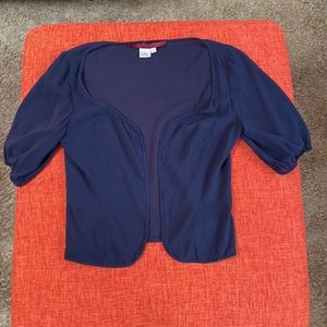 VTG 90’s Emma Black Navy Blue Silk Bolero Cardigan Blouse